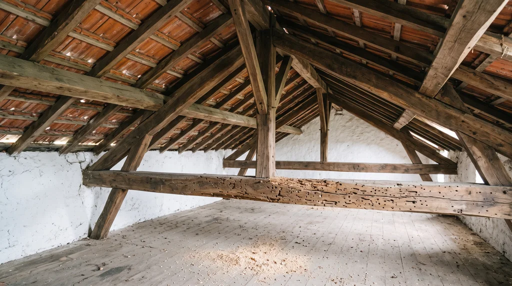 Bois de structure et charpente — sondage des bois — Termites à Bully